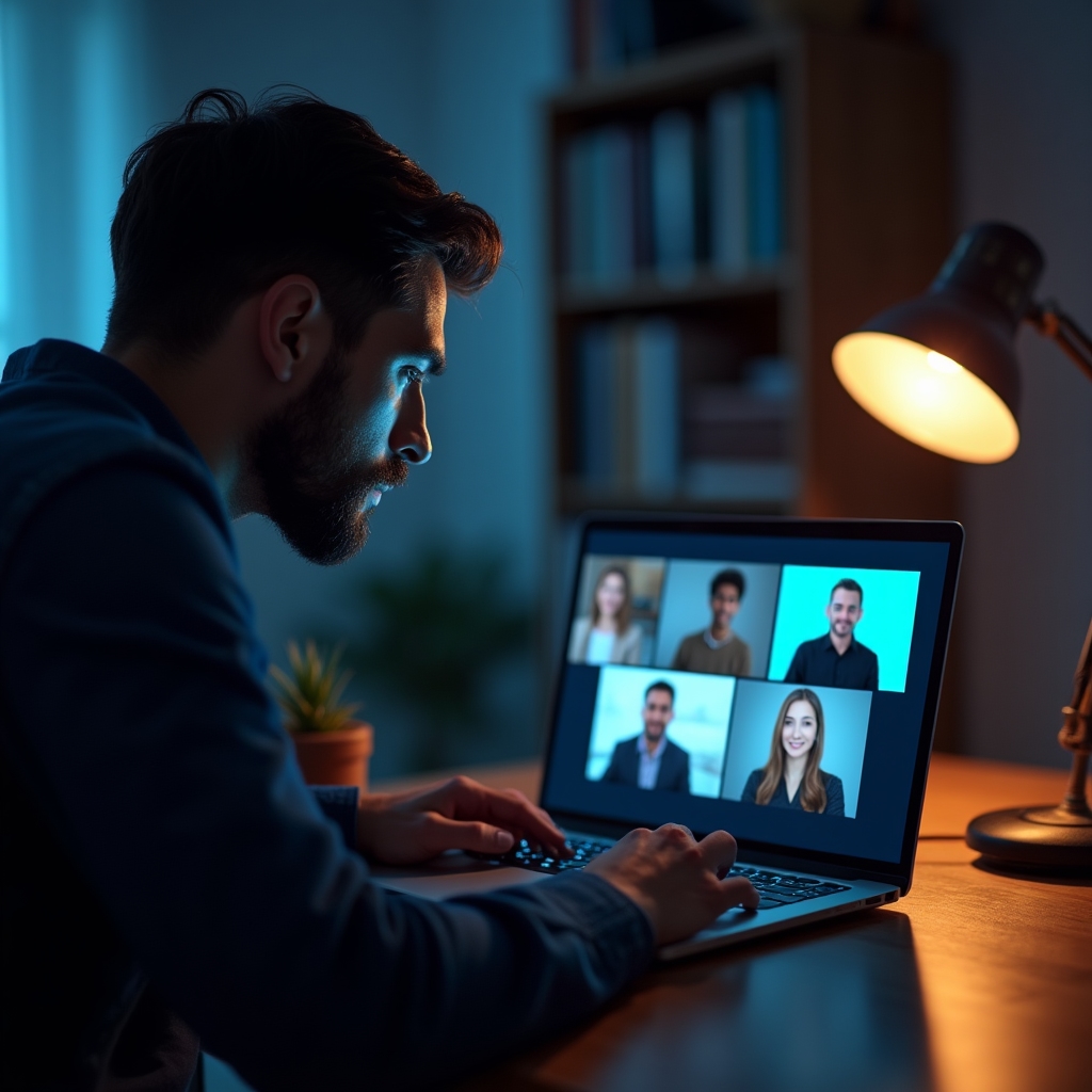 Sesiune de webinar online cu participanți activi